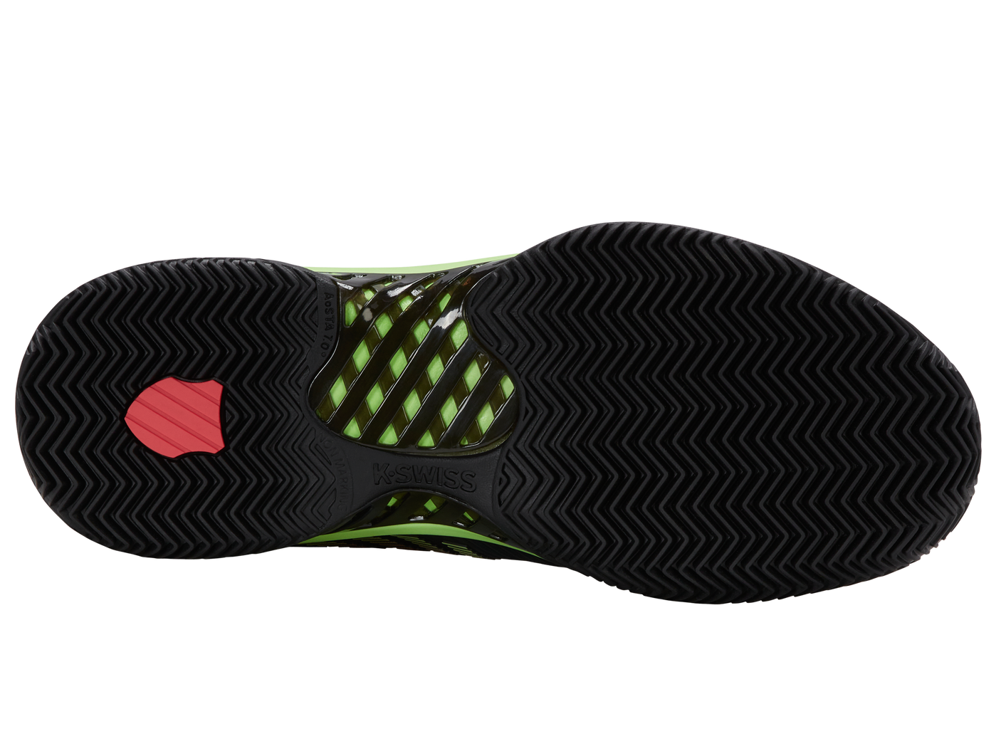 Zapatillas K-Swiss Hypercourt Express 2 Clay para hombre | Negro/Verde neón suave/Lava neón