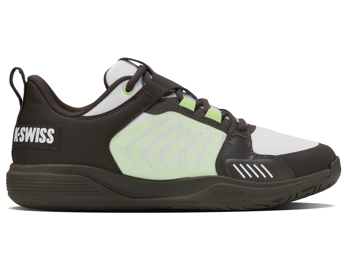 Zapatillas K-Swiss Ultrashot Team para hombre | Negro/Blanco/Verde neón suave