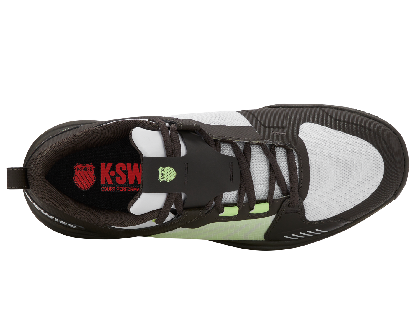 Zapatillas K-Swiss Ultrashot Team para hombre | Negro/Blanco/Verde neón suave