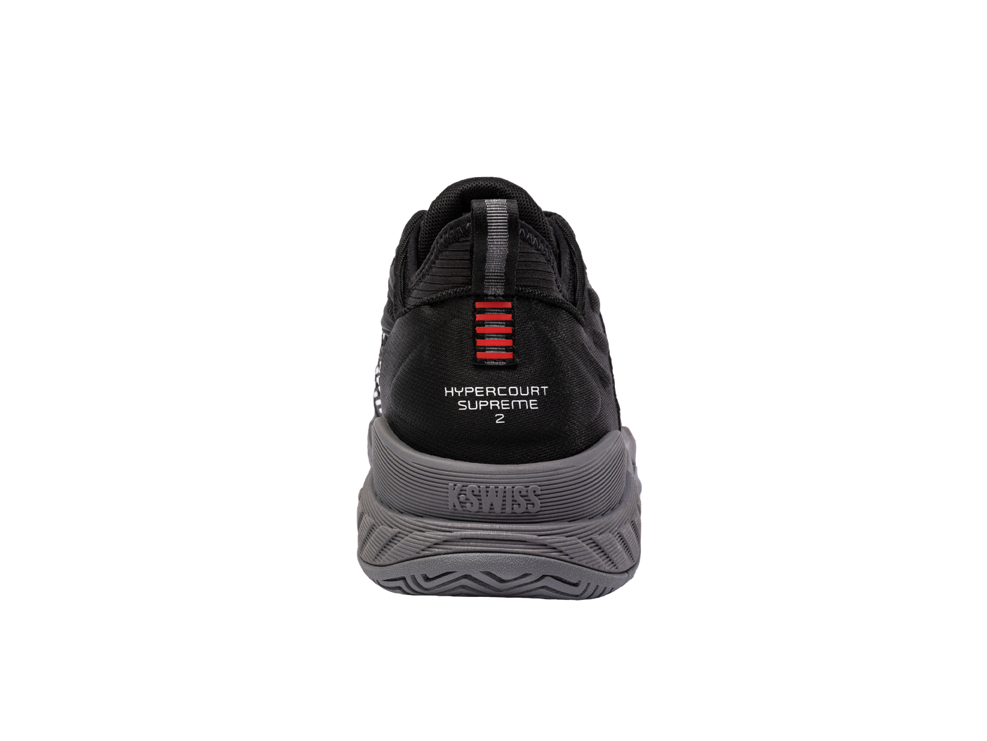 Zapatillas K-Swiss Hypercourt Supreme 2 para hombre | Negro/Gris acero/Rojo fuego