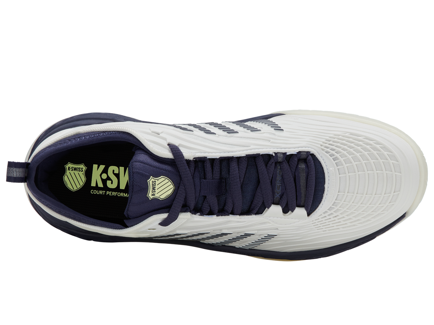 Zapatillas K-Swiss Hypercourt Supreme 2 para hombre | Blanco/Academia Naval/Verde Luminario