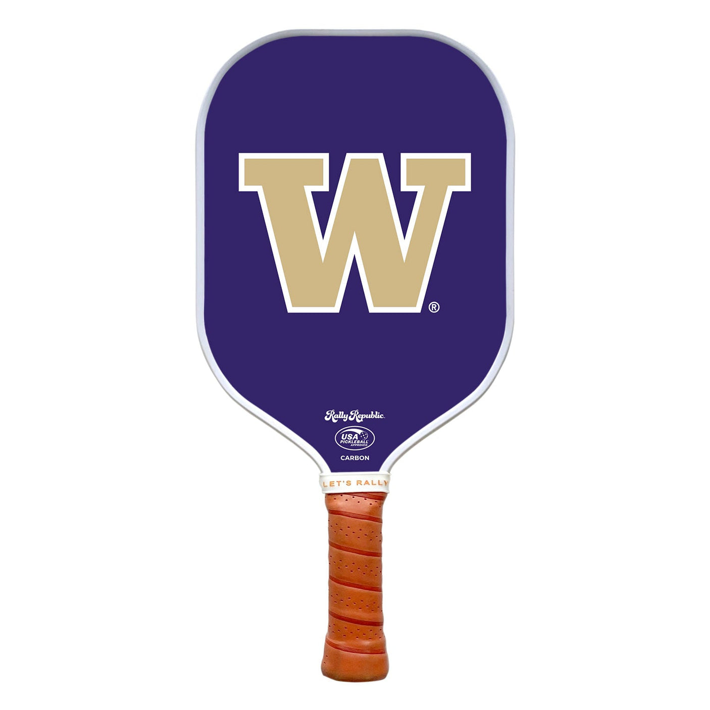 Rally Republic PIckleball Paddle - Washington Huskies Purple Athletic Logo