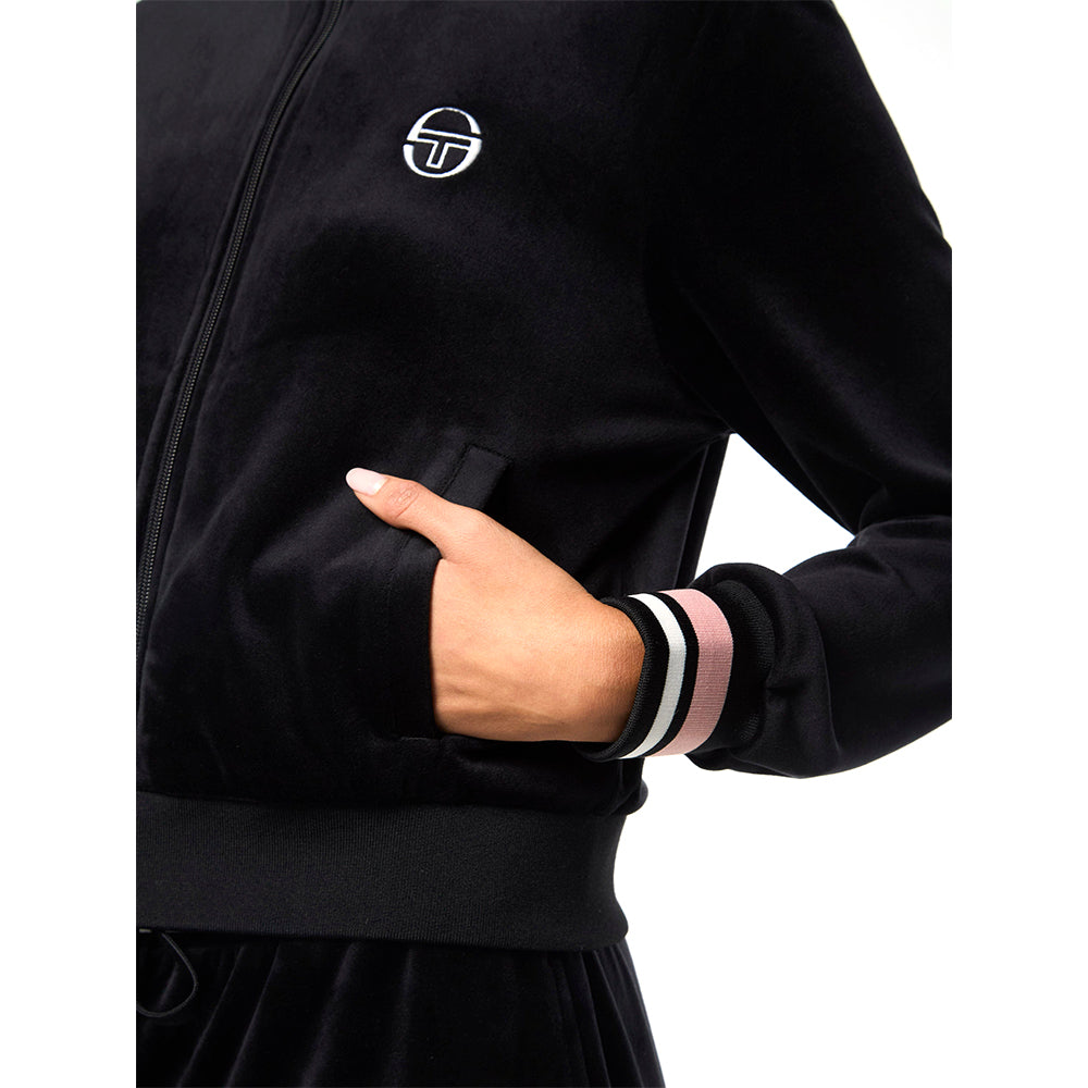 Sergio Tacchini Adele Velour Track Jacket - Black Beauty