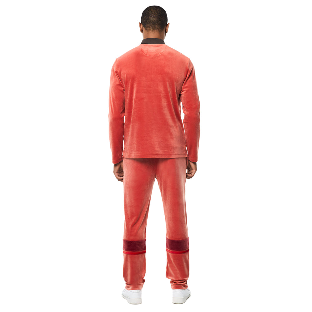 Sergio Tacchini Banda Velour Polo - Hot Sauce