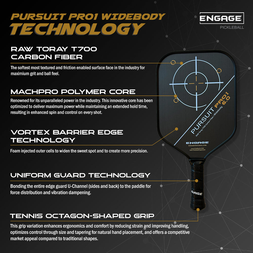 Engage Pala de Pickleball Pursuit Pro1 | Cuerpo ancho