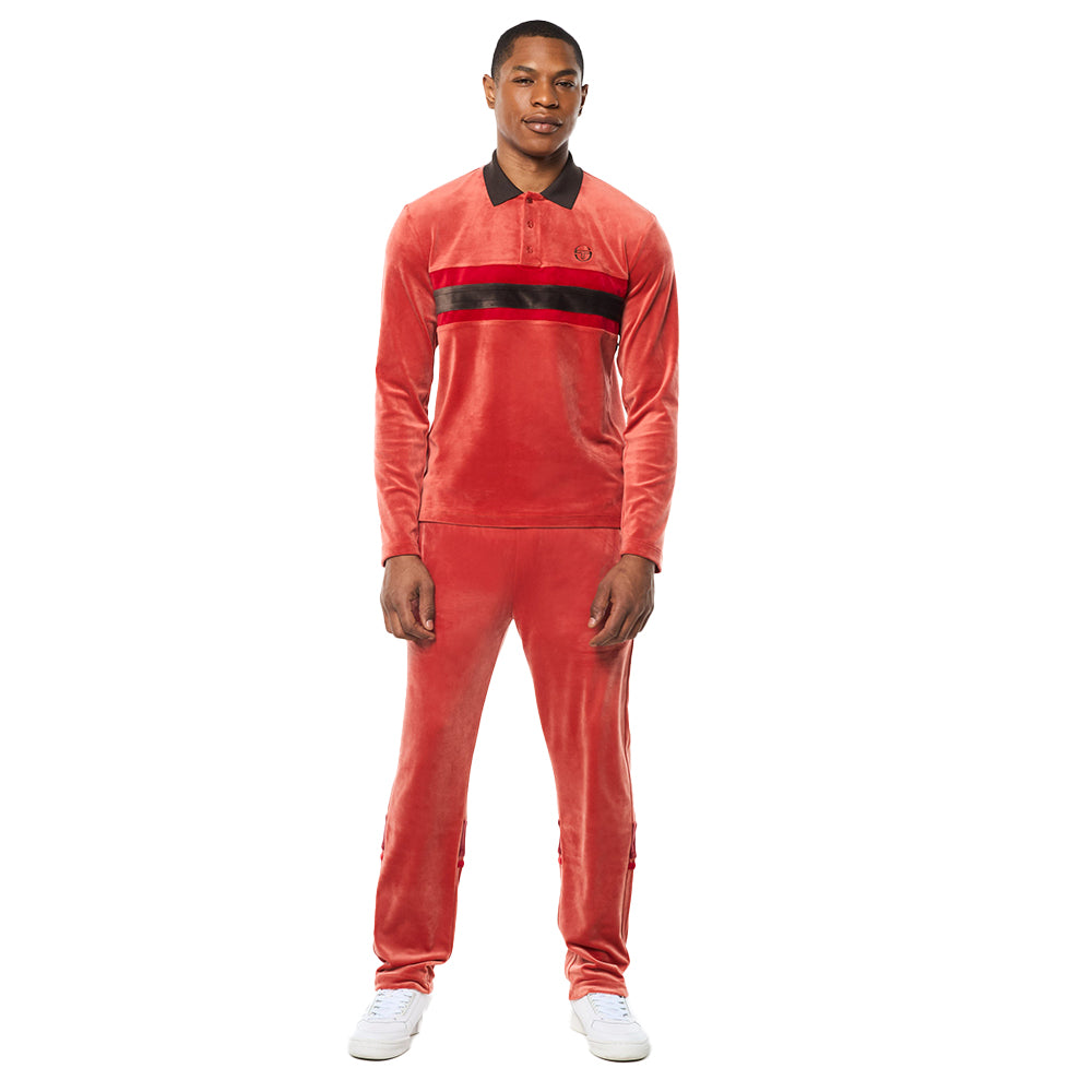 Sergio Tacchini Banda Velour Polo - Hot Sauce