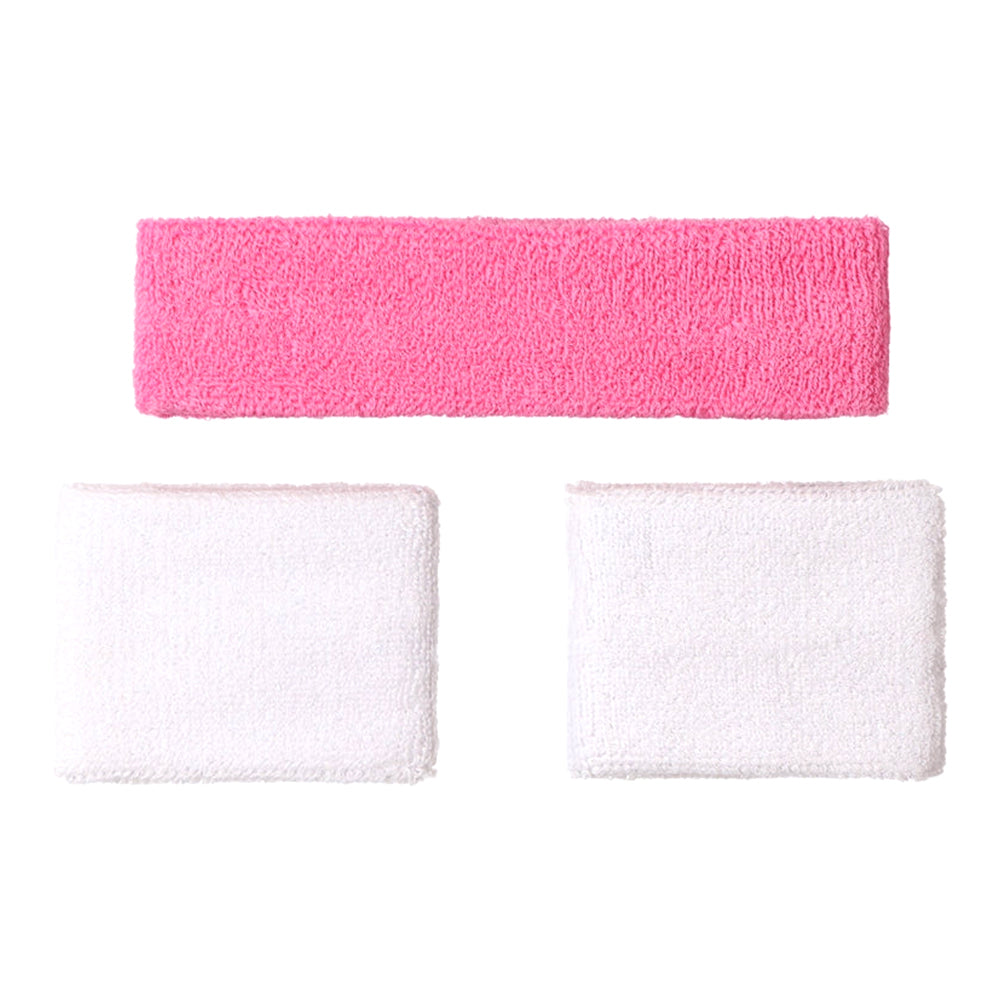 Osaka Sweatband Set | Begonia Pink-White