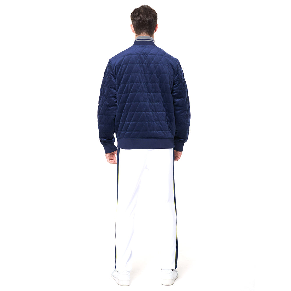 Sergio Tacchini Redi Quilted Velour Bomber Jacket - Maritime Blue