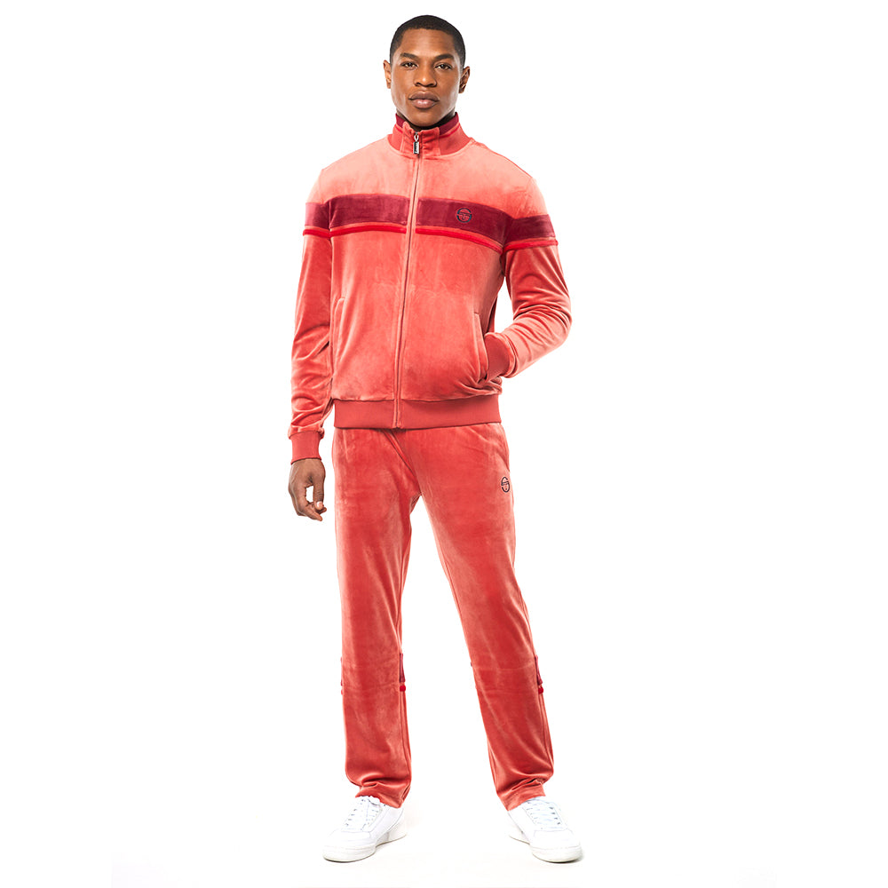 Sergio Tacchini Damarindo Velour Track Jacket - Hot Sauce