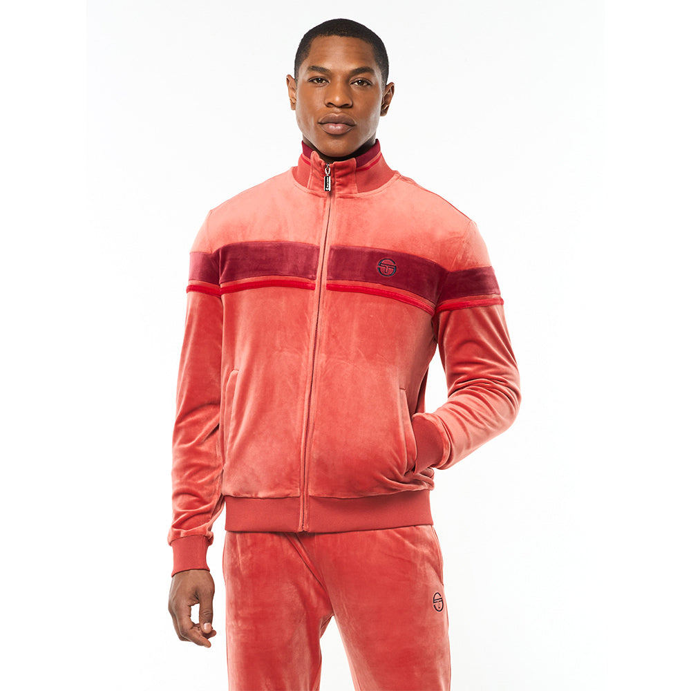 Sergio Tacchini Damarindo Velour Track Jacket - Hot Sauce
