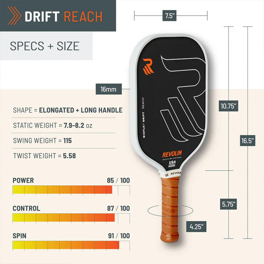 Revolin Sports Pickleball Drift Reach Pickleball Paddle