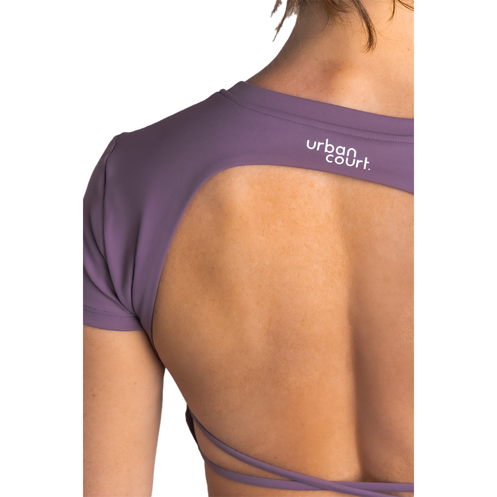 Urban Court - Purple Open-back Performance Crop Top