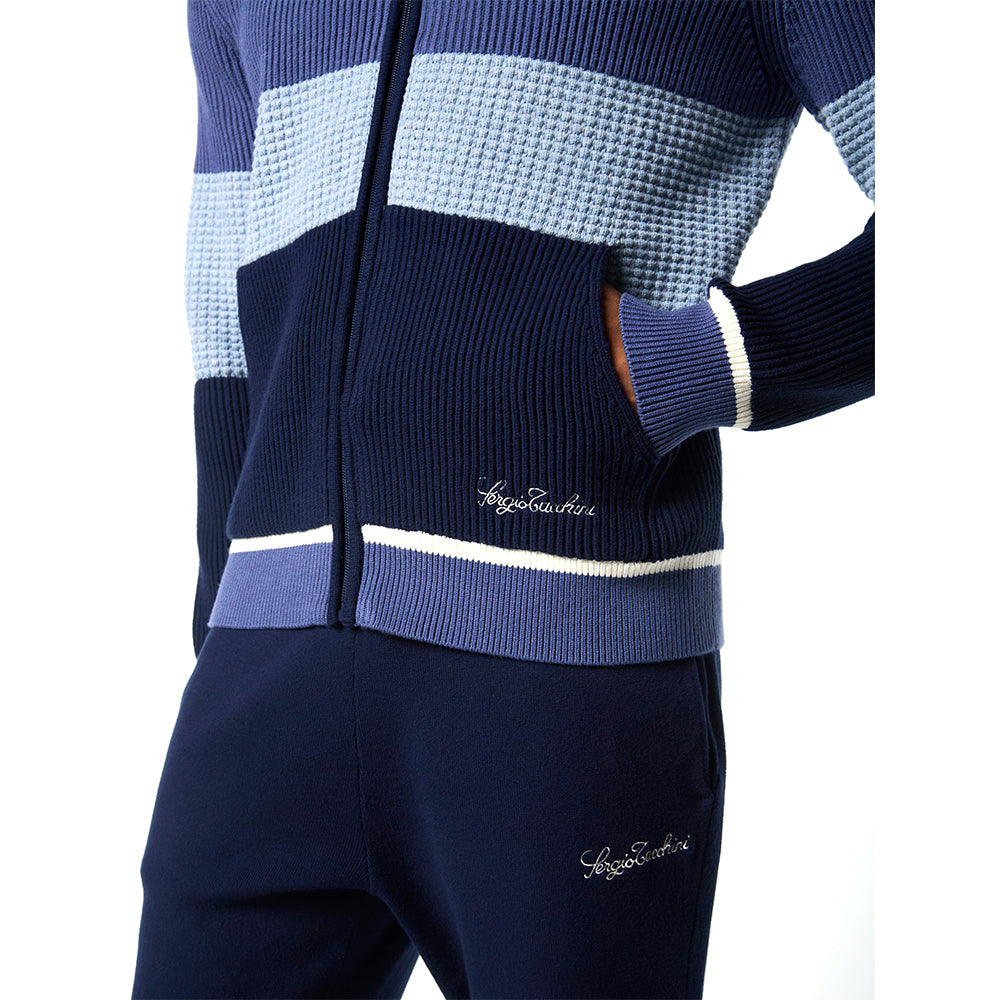 Sergio Tacchini Enzo Striped Track Jacket - Faded Denim