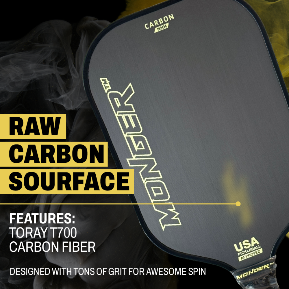 PickleballMonger Pickleball Carbon Power Pro Gen 2 Paleta de Pickleball | Blanco