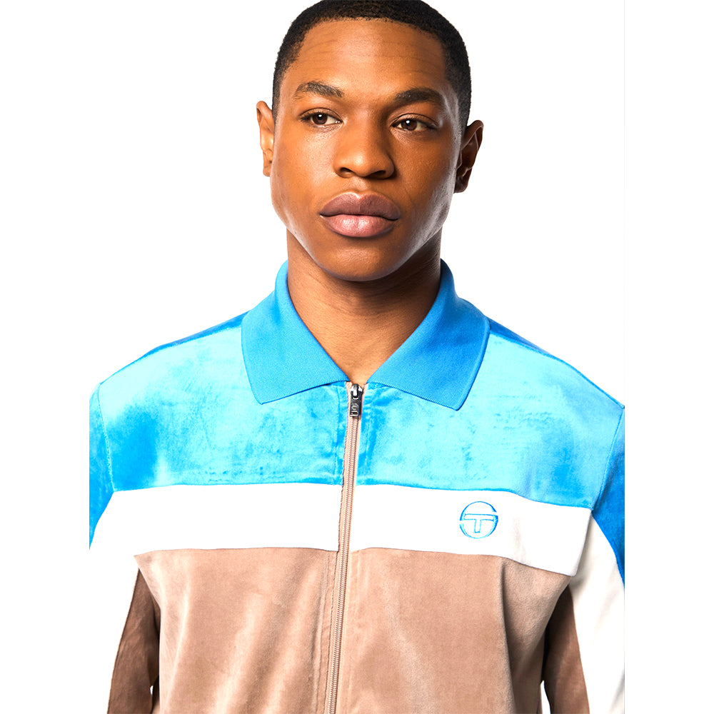 Sergio Tacchini Lazaro Velour Track Jacket - Taupe Grey