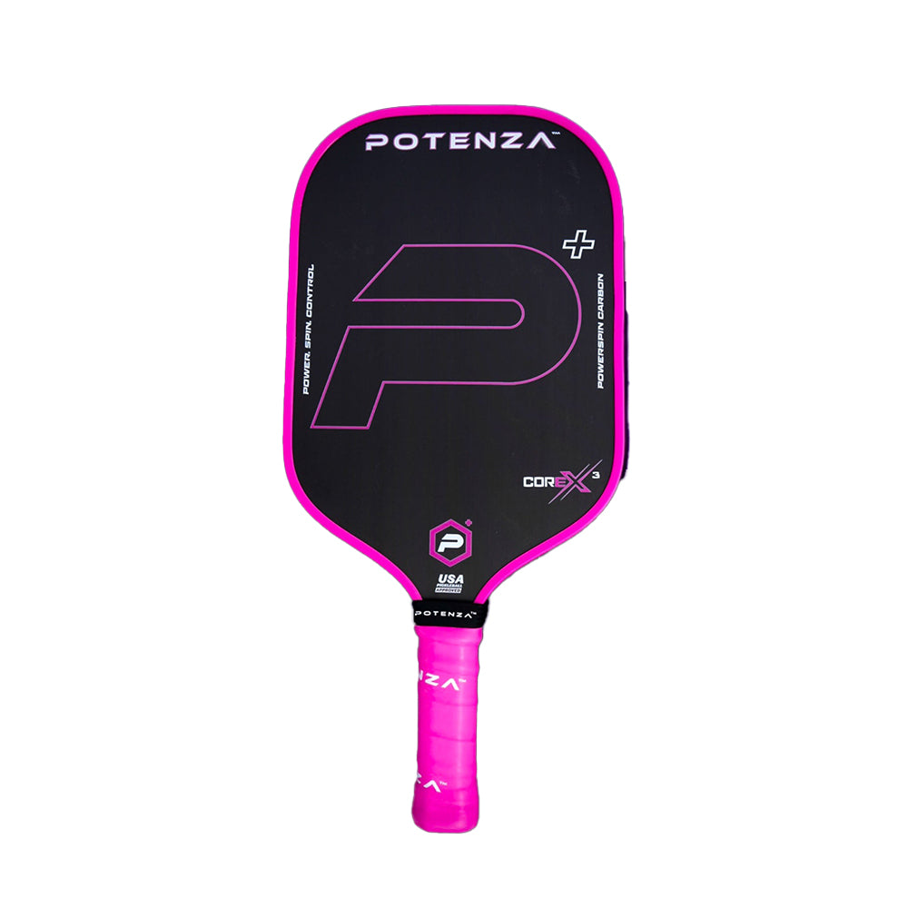 Potenza Pickleball P+ PowerSpin Carbon COREx3 | Neon Pink | Elongated Face