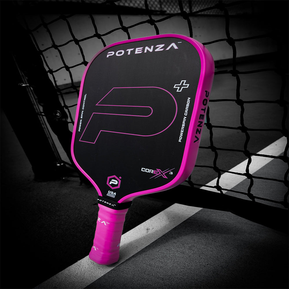 Potenza Pickleball P+ PowerSpin Carbon COREx3 | Neon Pink | Elongated Face