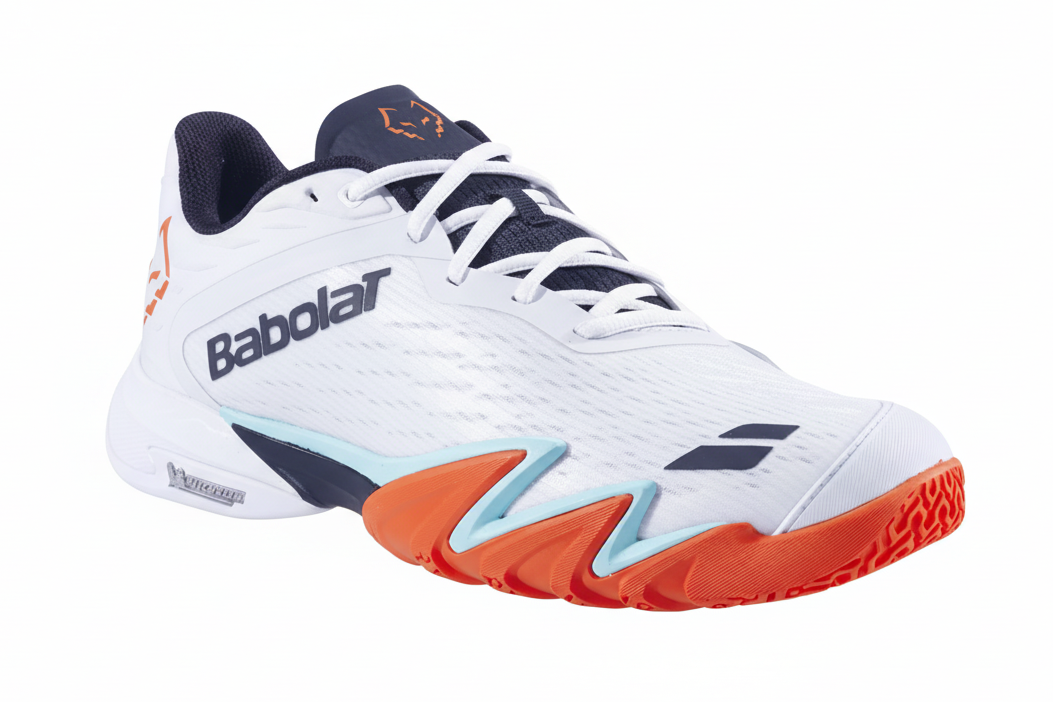 Zapatillas de pádel Babolat Premura 3 Lebron | Hombre - Blanco y naranja