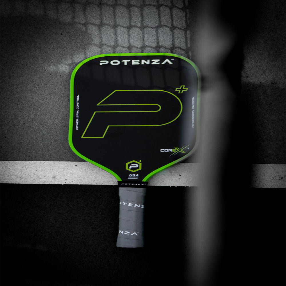 Potenza Pickleball P+ PowerSpin Carbon COREx3 Pickleball Paddle | Neon Green
