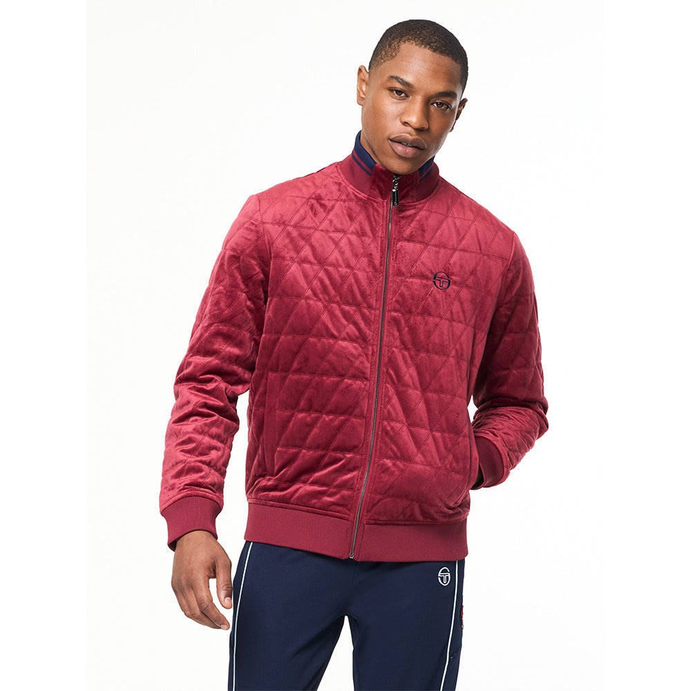 Sergio Tacchini Redi Quilted Velour Bomber Jacket - Rhubarb