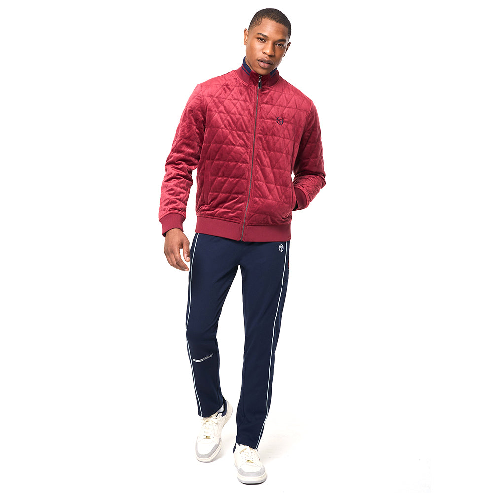 Sergio Tacchini Redi Quilted Velour Bomber Jacket - Rhubarb