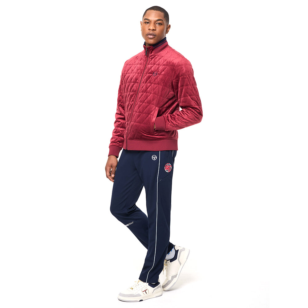 Sergio Tacchini Redi Quilted Velour Bomber Jacket - Rhubarb