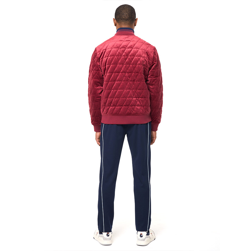 Sergio Tacchini Redi Quilted Velour Bomber Jacket - Rhubarb