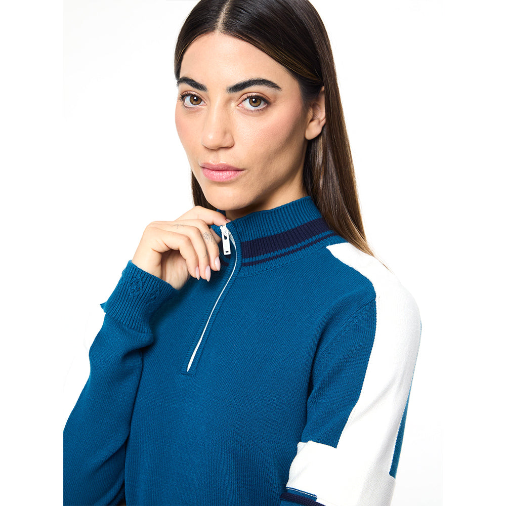Sergio Tacchini Nota Knit Quarter Zip - Mykonos Blue