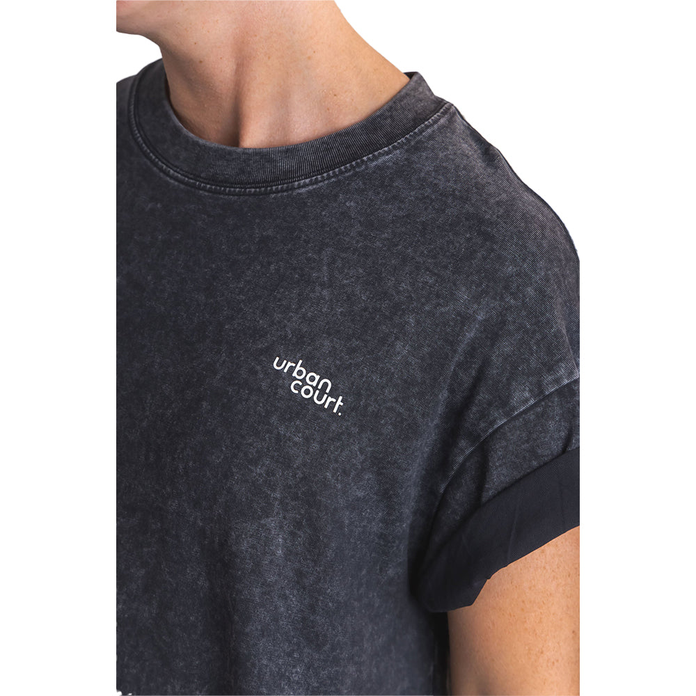 Urban Court - Black Oversized Urban Washed Tee