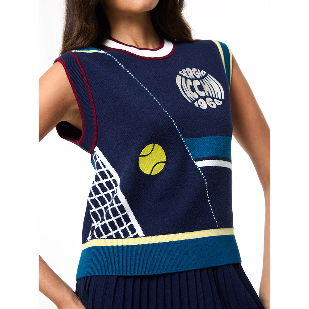 Sergio Tacchini Nota Knit Vest - Maritime Blue