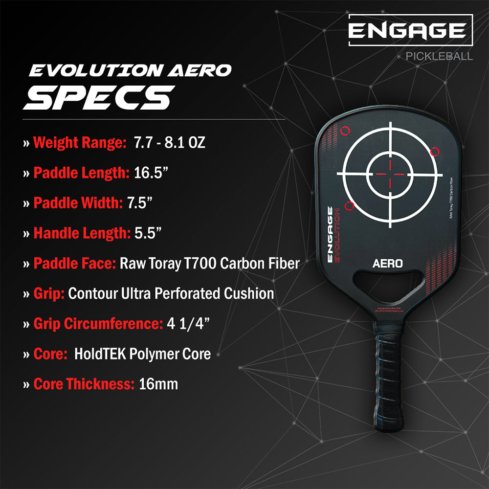 Engage Pickleball Aero | Raw Toray T700 Thermoformed Foam Injected