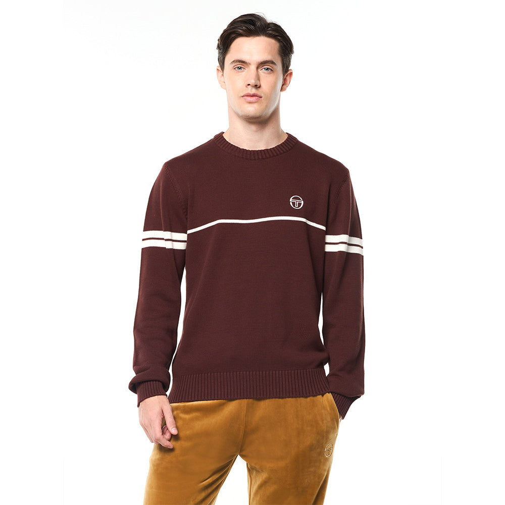 Sergio Tacchini Orion Knit Sweater - Bitter Chocolate/ Gardenia