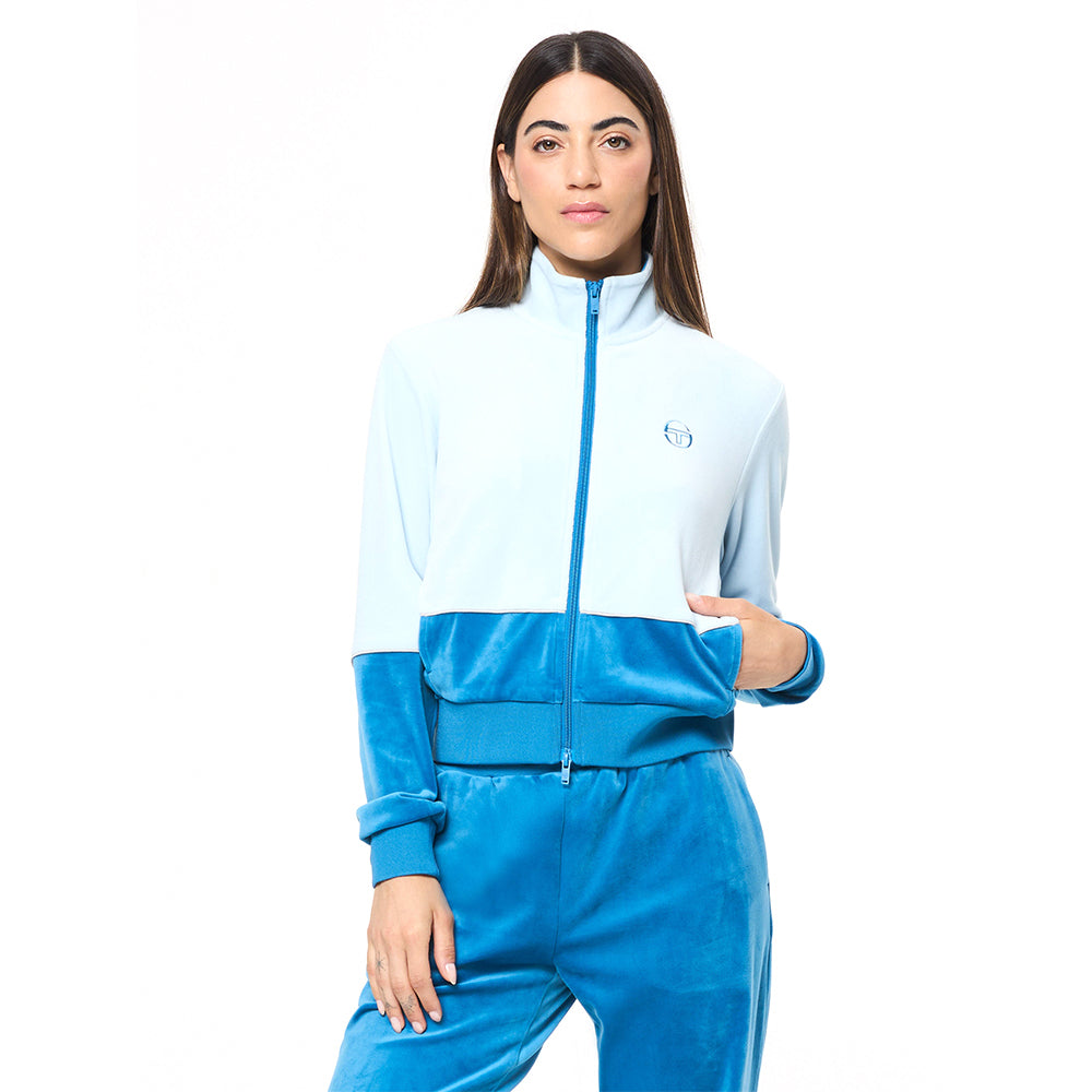 Sergio Tacchini Lina Velour Track Jacket - Baby Blue