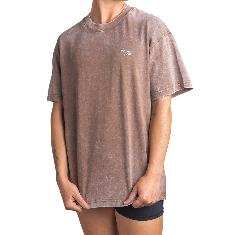 Urban Court - Brown Oversized Urban Pickleball Washed Tee