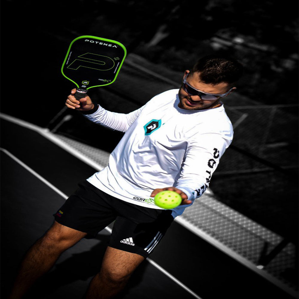 Potenza Pickleball P+ PowerSpin Carbon COREx3 Pickleball Paddle | Neon Green