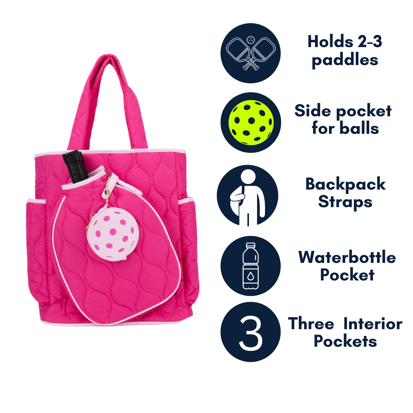 Queen Of The Court Fifth Ave Pickleball Convertible Tote Bag/Backpack