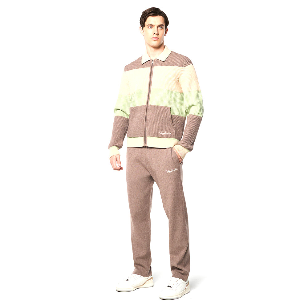 Sergio Tacchini Enzo Striped Track Jacket - Taupe Grey
