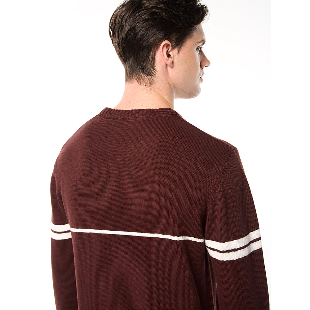 Sergio Tacchini Orion Knit Sweater - Bitter Chocolate/ Gardenia