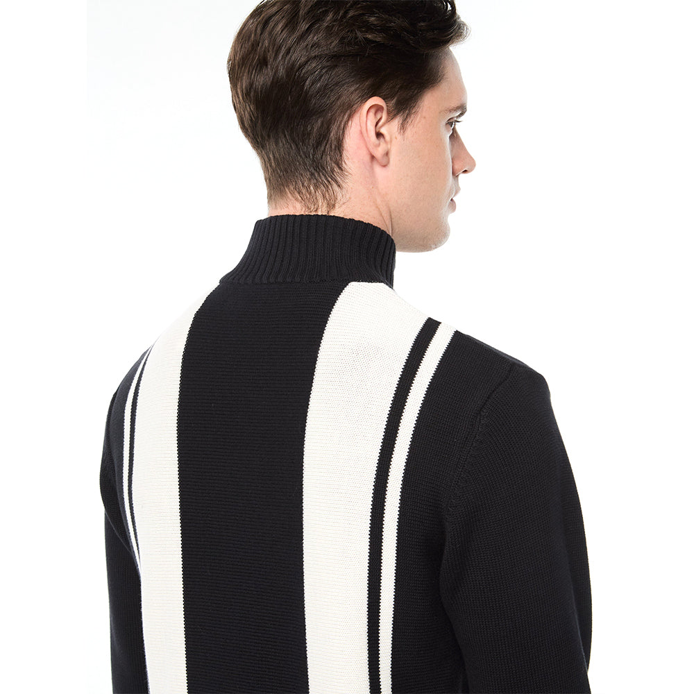 Sergio Tacchini Young Line Knit Polo - Black/ Gardenia