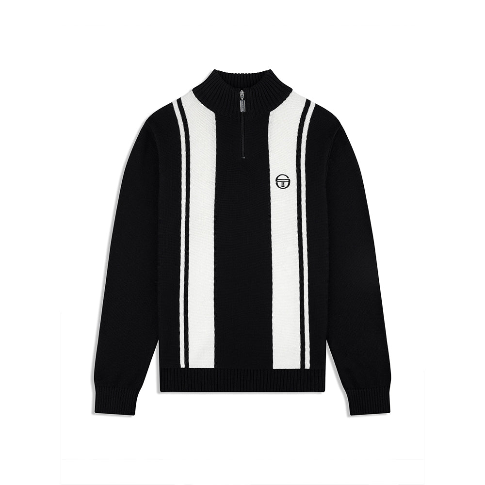 Sergio Tacchini Young Line Knit Polo - Black/ Gardenia