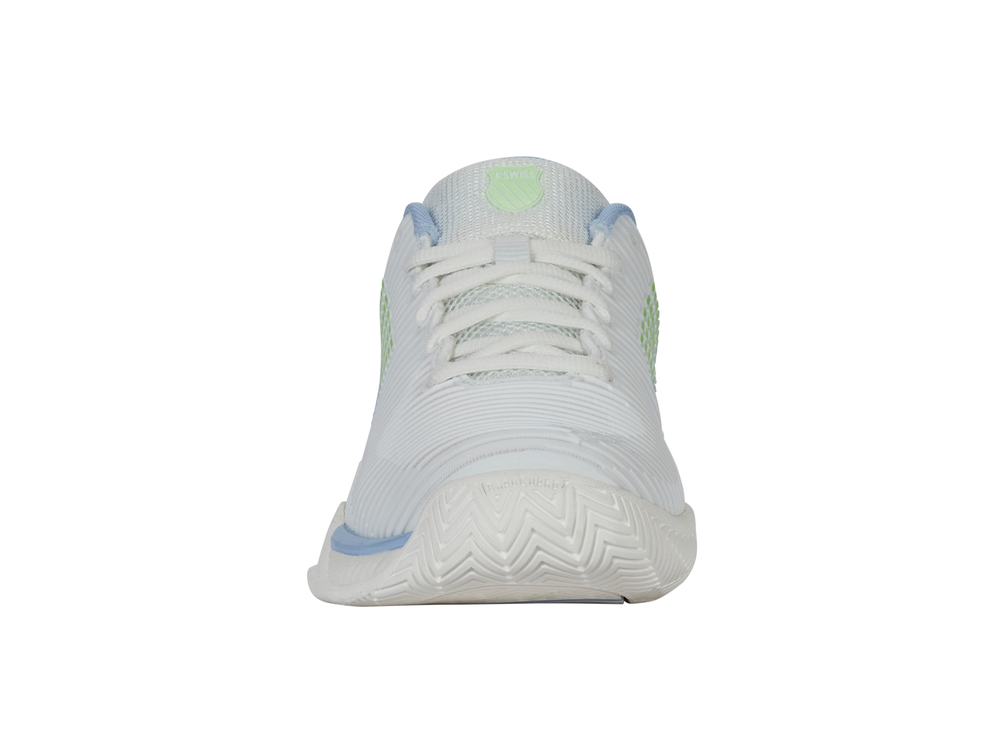 Zapatillas K-Swiss Hypercourt Express 2 para niños grandes | Blanco Lucent/Canal holandés/Verde paraíso