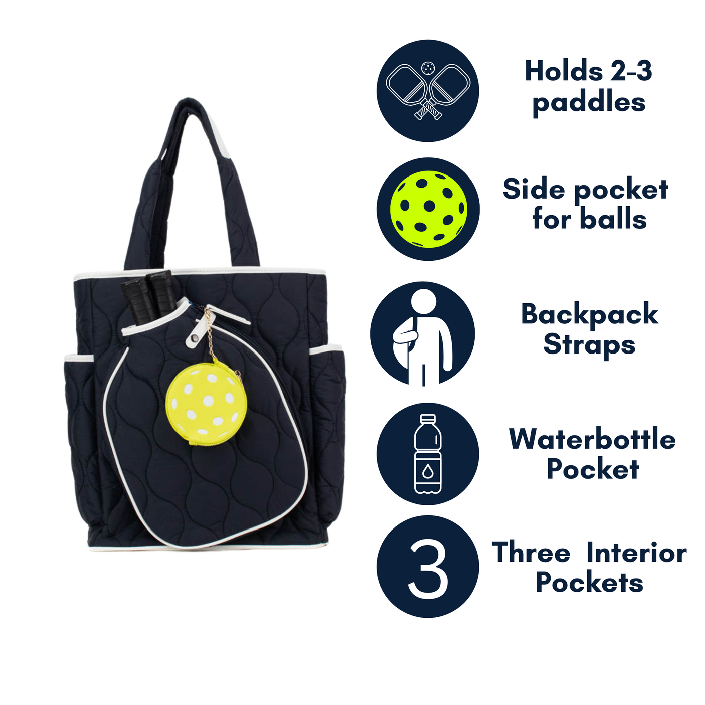 Queen Of The Court Fifth Ave Pickleball Convertible Tote Bag/Backpack