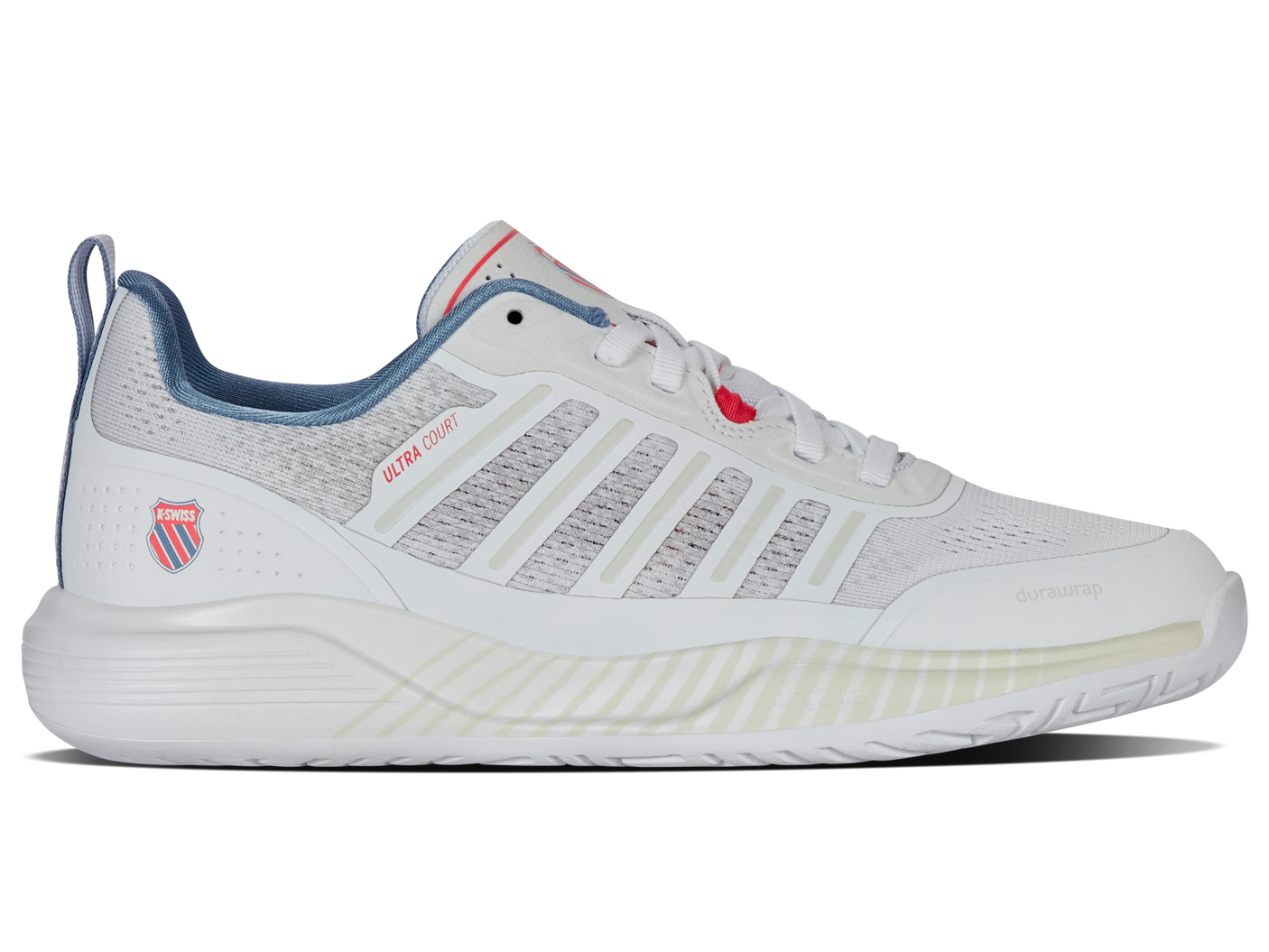 Zapatillas K-Swiss de mujer Ultra Court | Blanco/Tejano Descolorido/Dubarry