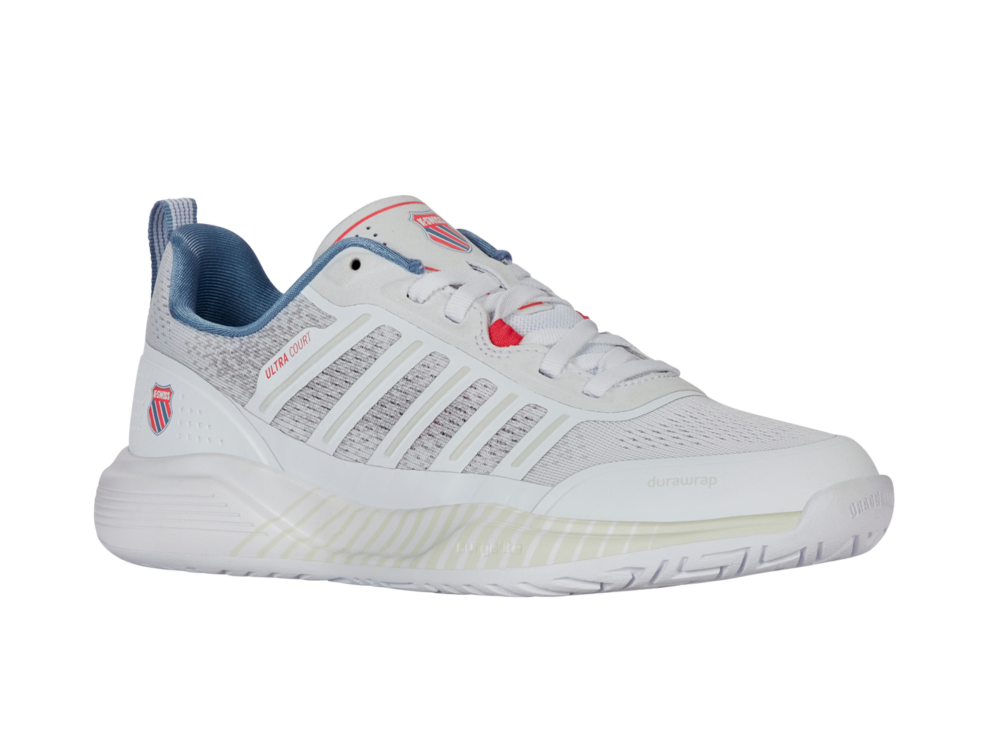 Zapatillas K-Swiss de mujer Ultra Court | Blanco/Tejano Descolorido/Dubarry