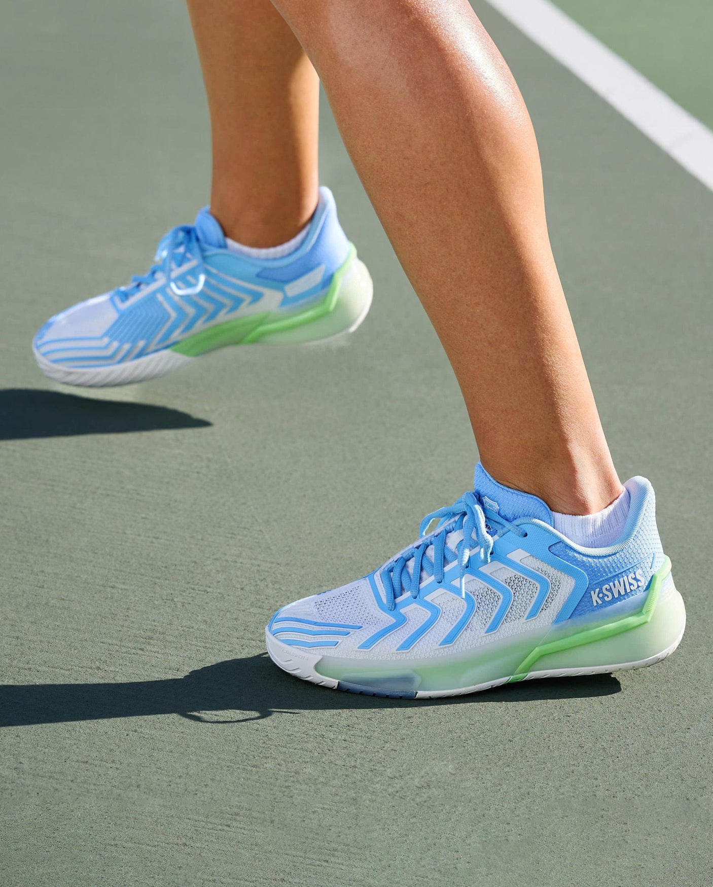 Zapatillas K-Swiss Ultrashot 4 para mujer | Blanco Lucent/Canal holandés/Verde paraíso