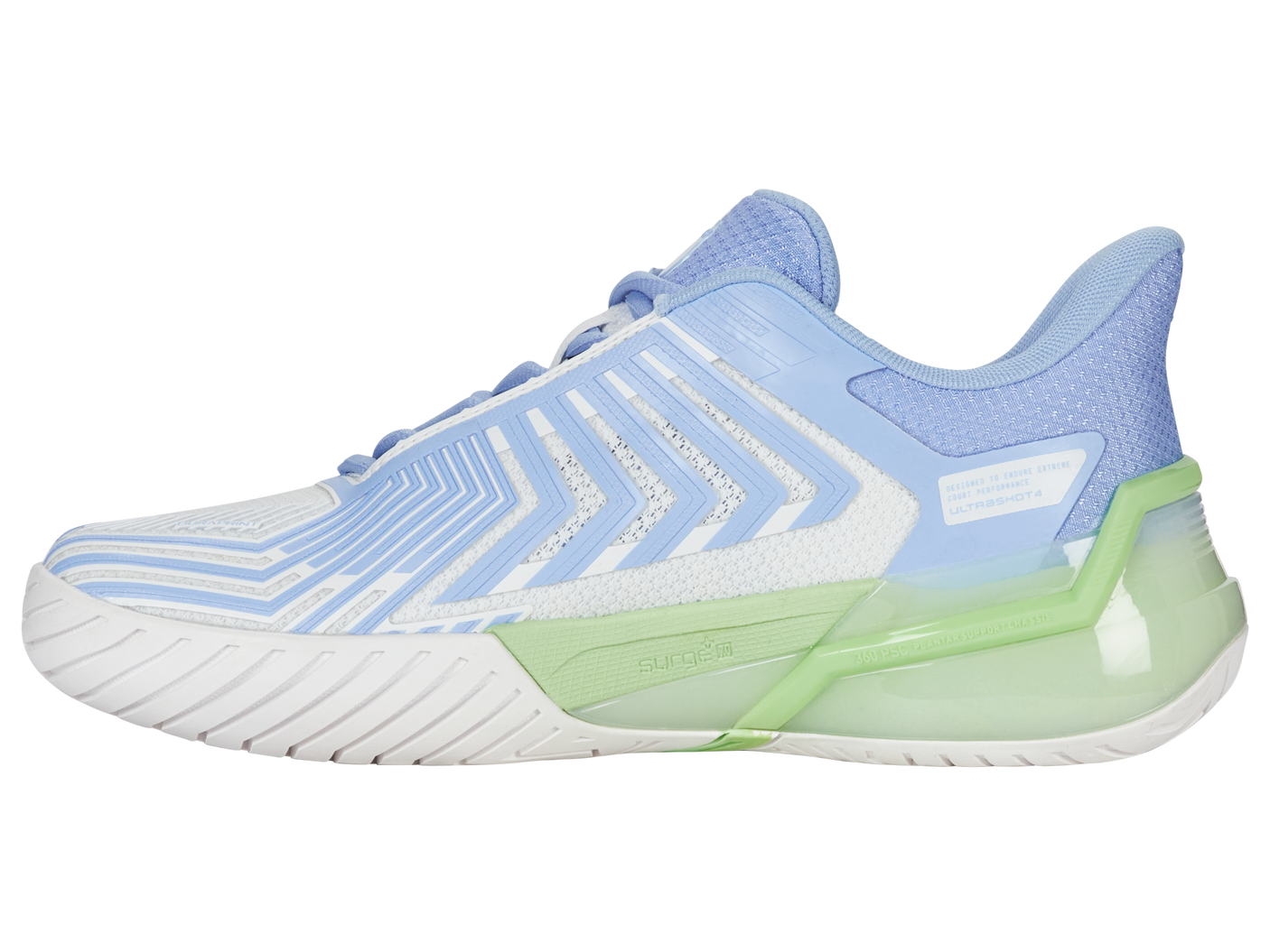 Zapatillas K-Swiss Ultrashot 4 para mujer | Blanco Lucent/Canal holandés/Verde paraíso