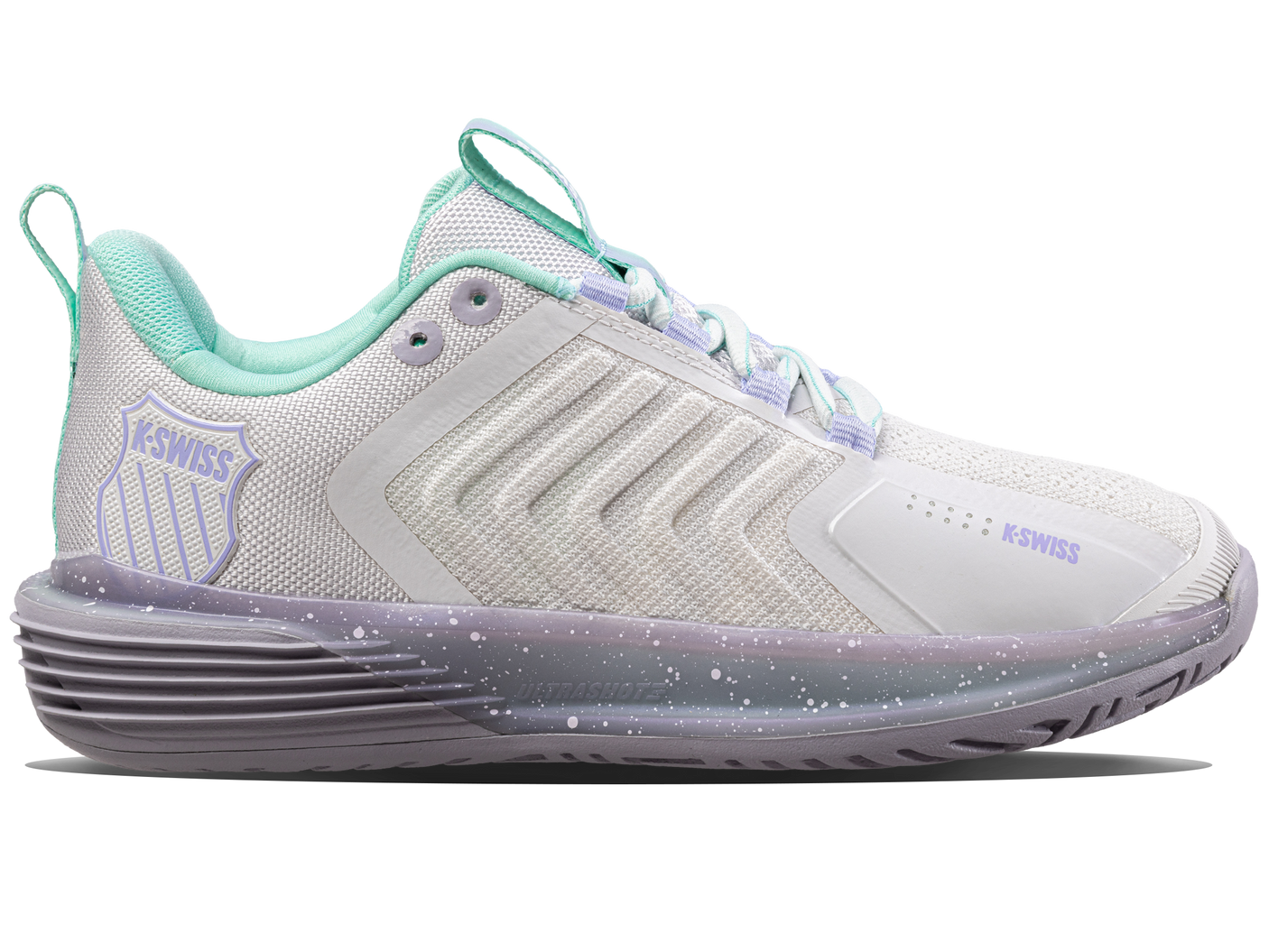 Zapatillas K-Swiss Ultrashot 3 para mujer | Nube Nimbus/Gris lila/Morado neón
