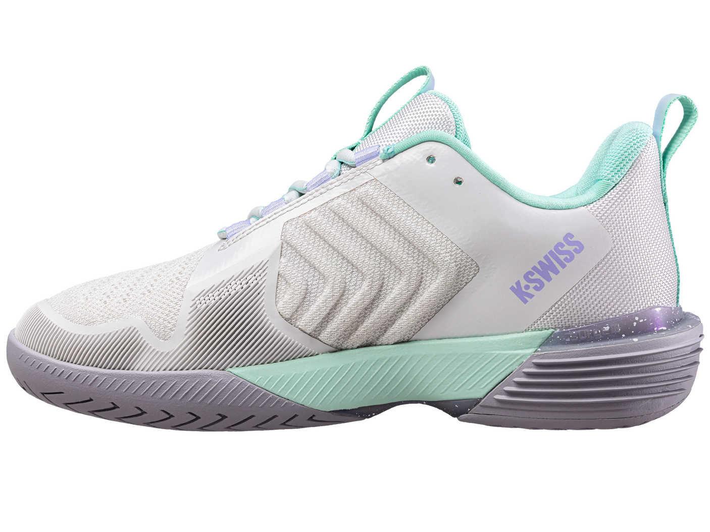 Zapatillas K-Swiss Ultrashot 3 para mujer | Nube Nimbus/Gris lila/Morado neón