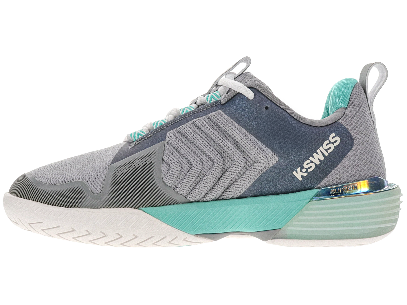 Zapatillas K-Swiss Ultrashot 3 para mujer | Aleación/Blanco brillante/Turquesa