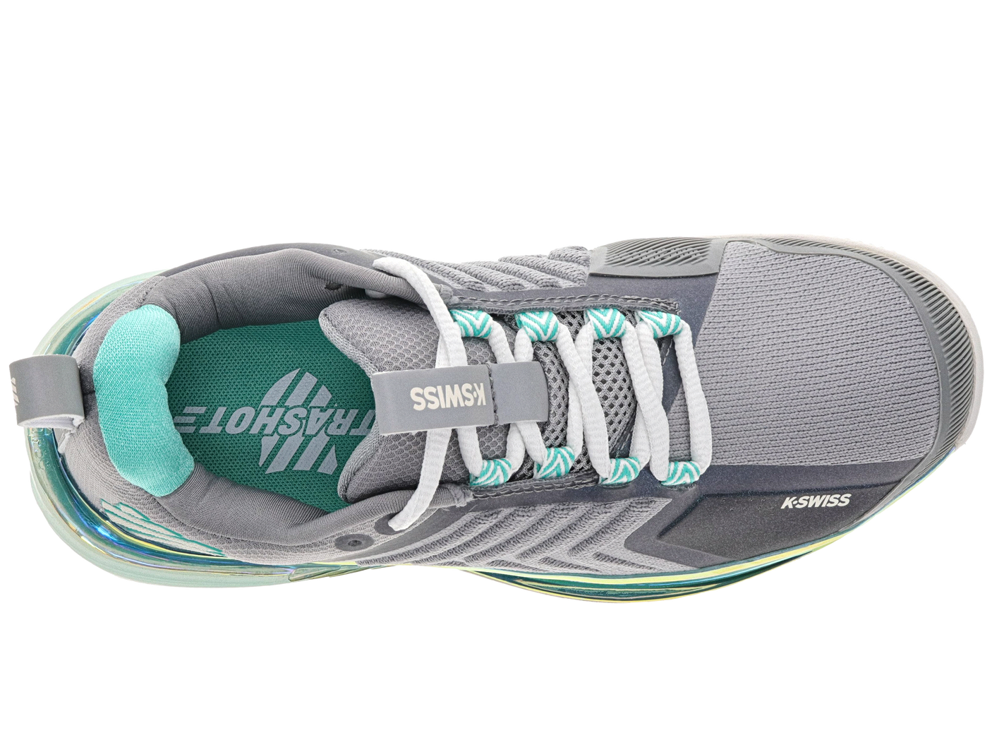 Zapatillas K-Swiss Ultrashot 3 para mujer | Aleación/Blanco brillante/Turquesa